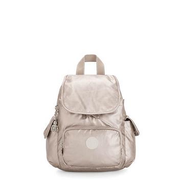 Kipling City Pack Mini Metallic Rugzak Beige | België 1724HA